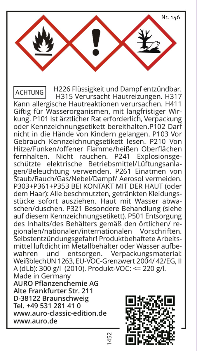 Gefahrengutkennzeichnung, Nr. 146