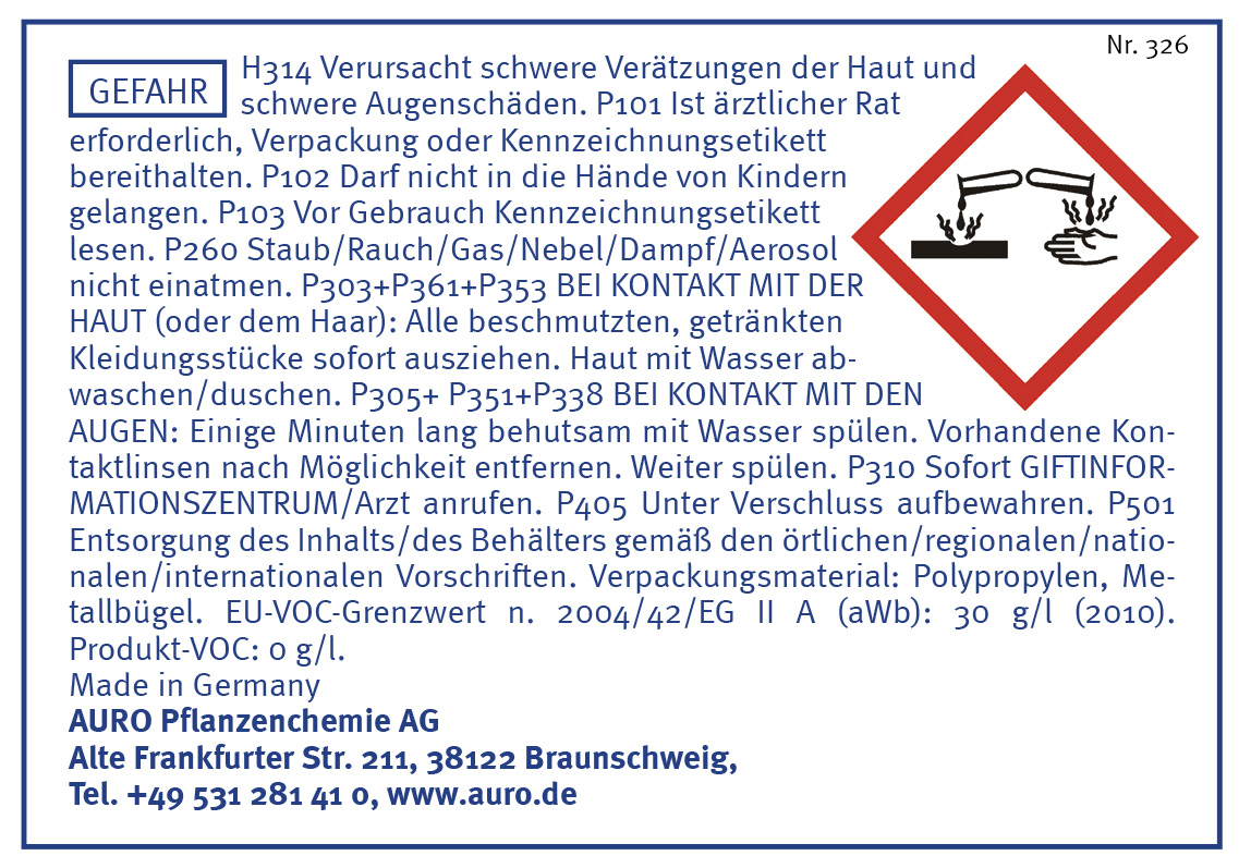 Gefahrengutkennzeichnung, Nr. 326 