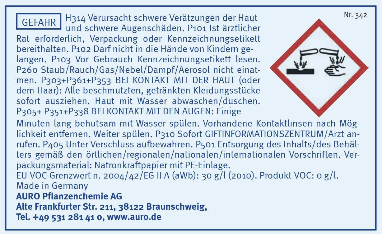 Gefahrengutkennzeichnung, Nr. 342