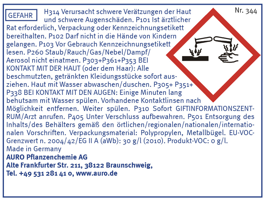 Gefahrengutkennzeichnung, Nr. 344