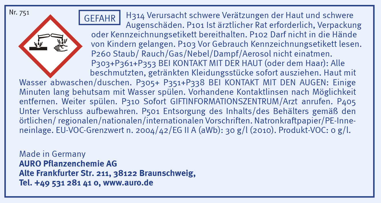 Gefahrengutkennzeichnung, Nr. 751